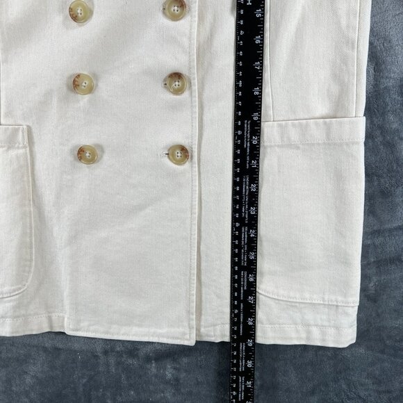 NEW Polo Ralph Lauren White Cream Canvas Twill Nautical Military Blazer Women 2 - Picture 14 of 16